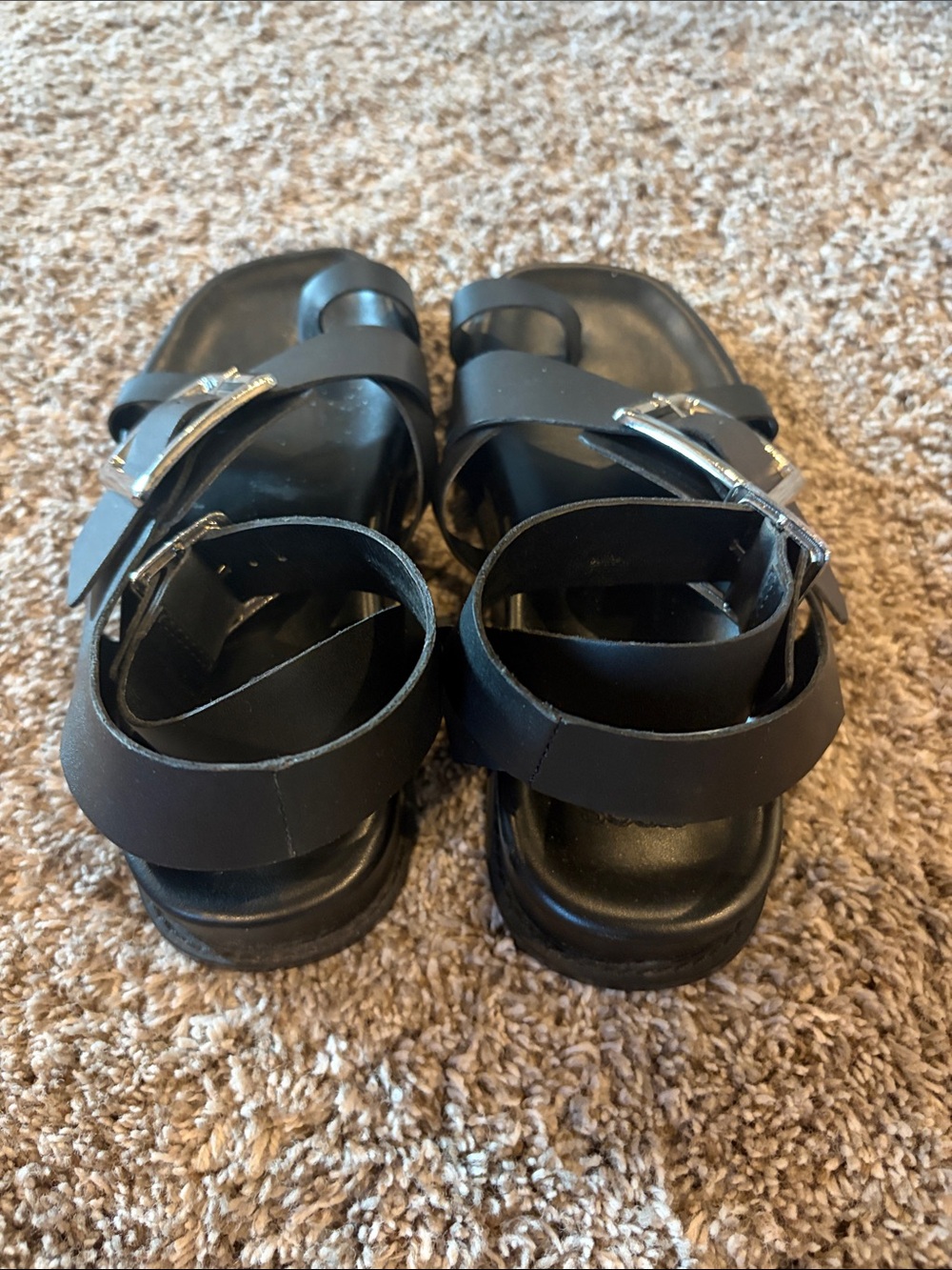 Asos Black Buckle Strap Sandals - Picture 4 of 5